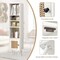 Costway Rattan Storage Cabinet Freestanding Slim Organizer Wood Display Rack Living Room Black/White/Natural